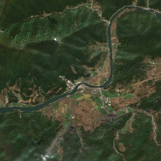 Camp 14, Kaechonのセンチネル2衛星画像、幅7.7km、2026年10月8日撮影